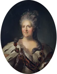 Porträt von Katharina der Großen von F. Rokotov